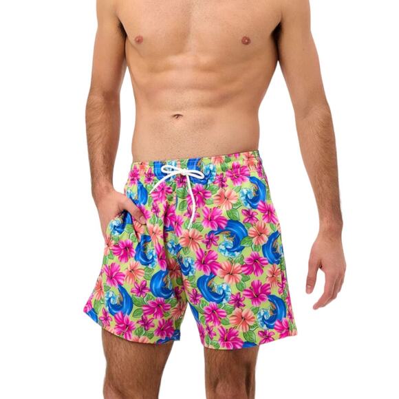 Frankies Bikinis Winston Unisex Board Short Floral Large Neon Surfer Swimwear - Picture 14 of 16